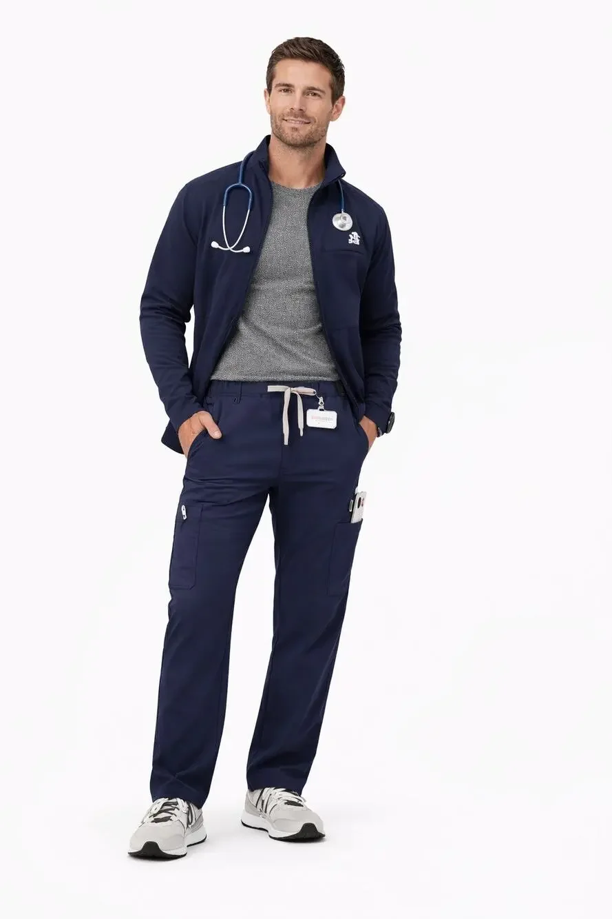 FIGS Cairo Cargo Scrub Pants Mens XS Regular Navy 9 Pocket EUC